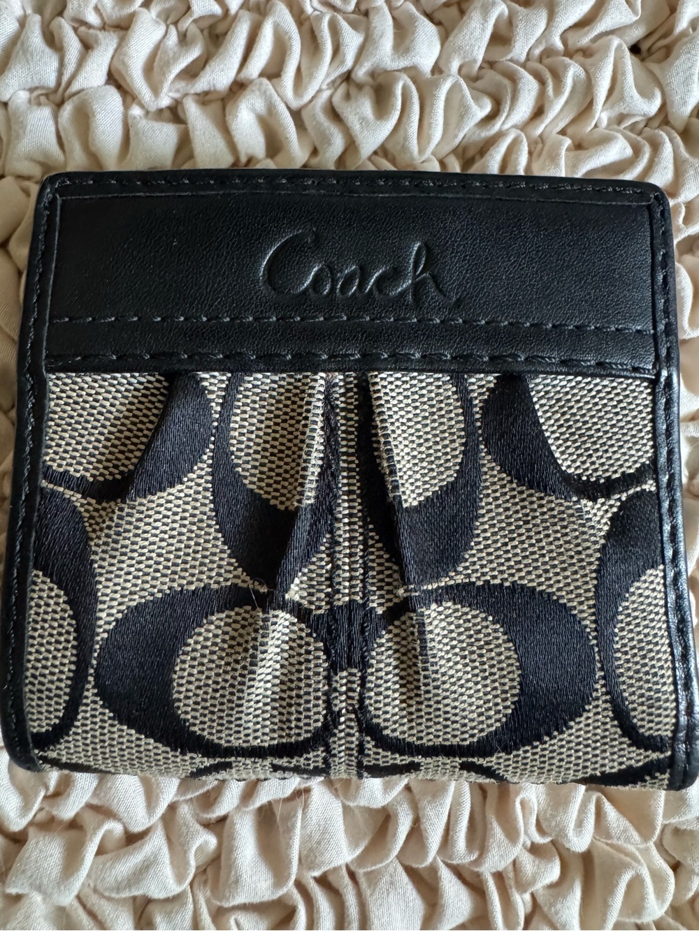 Coach SoHo Pleated Signature Jacquard Mini Bifold Wallet